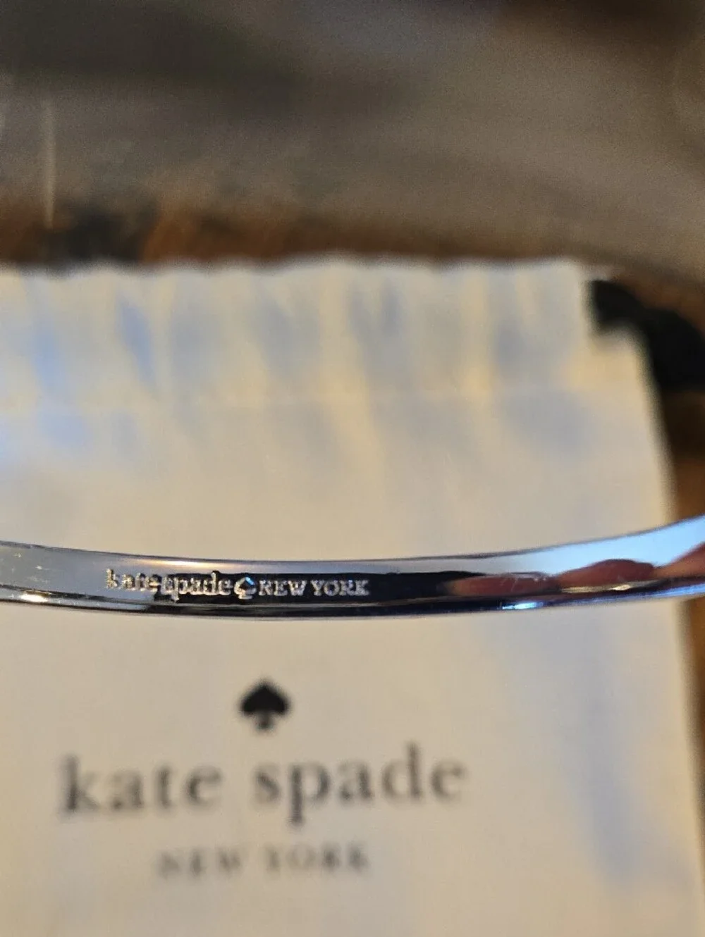 kate spade silver bow hinged bangle bracelet